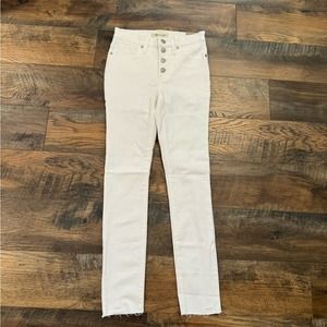 NWT Madewell 9” Mid-Rise Skinny Button Front Jeans in White Women's Size 24